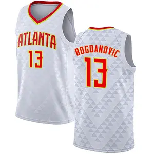 Atlanta Hawks 13 Bogdan Bogdanovic 2022-23 Association Edition Jersey White  - Men Jersey - Bluefink